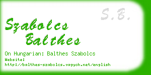 szabolcs balthes business card